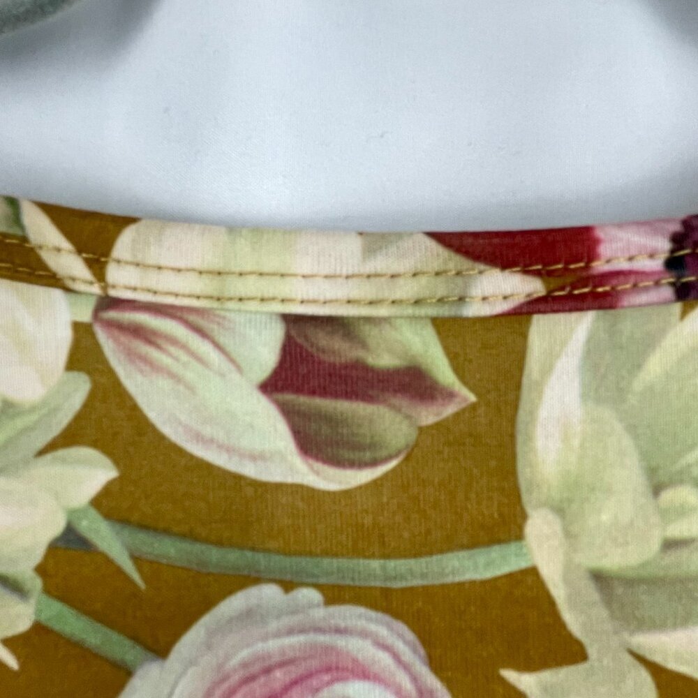 NWT LuLaRoe Classic T Floral Print Short Sleeve Top Mustard Yellow L - Picture 9 of 13